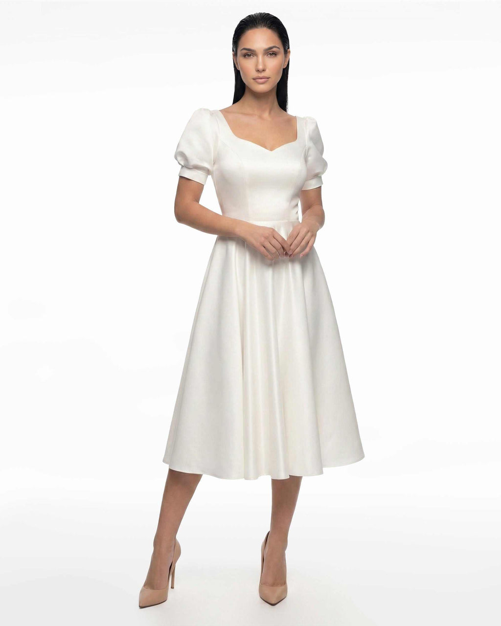 Elegant white civil ceremony dress