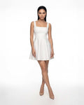 Elegant short white sleeveless dress for special events