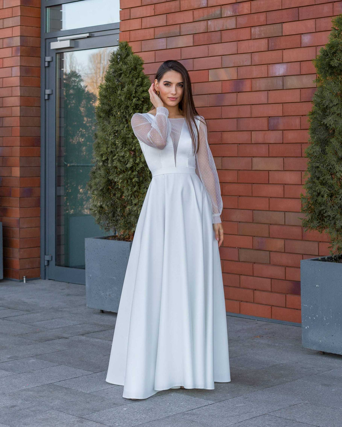 Rochie de mireasă SOPHIA LARIÉTTE, croială A-line și mâneci lungi din tulle