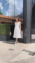Elegant midi civil ceremony dress, refined, for your special day
